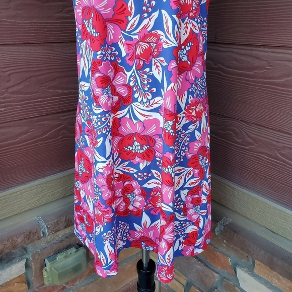 Sigrid Olsen Golf & Tennis Blue Pink White Floral Dress Women's Size Large NWOT - Picture 7 of 13